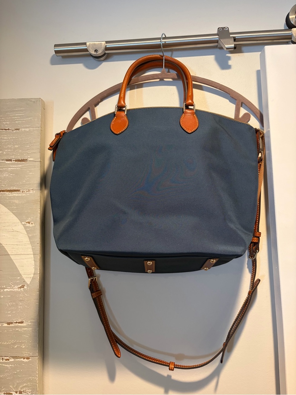 Dooney & Bourke Navy Nylon Satchel - Picture 2 of 8